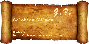 Golobics Vilmos névjegykártya