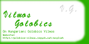 vilmos golobics business card